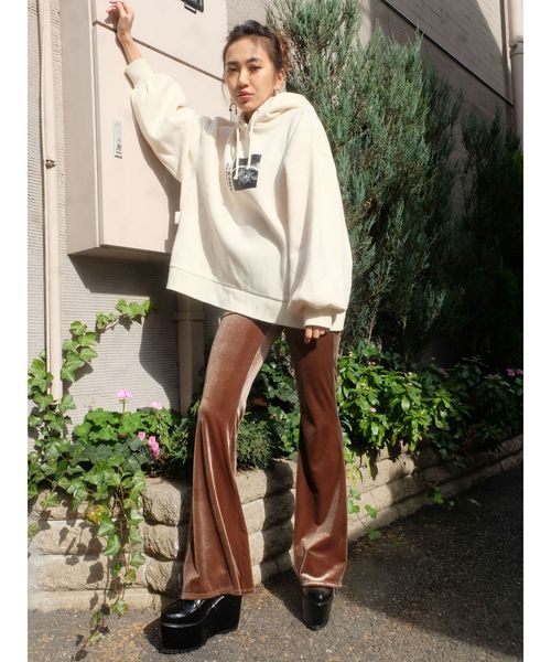 EVRIS（エヴリス）の「グラフィックルーズBIGフーディー（パーカー・レディース・グレー/ブラック/オレンジ/パープル/ホワイト・FREE）」の11枚目の写真