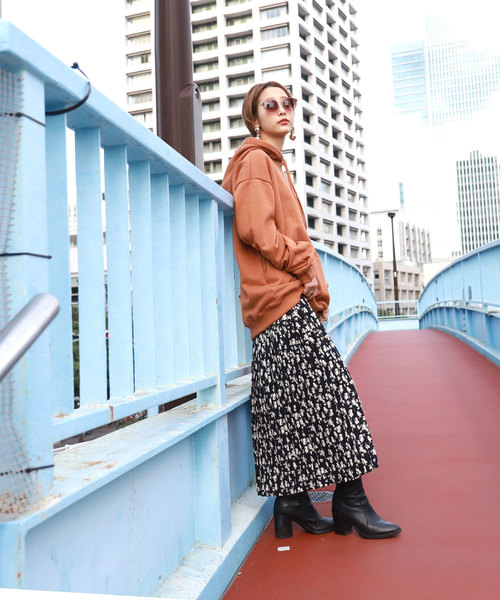 coca（coca）（コカ）の「上品花柄ロング丈プリーツスカート（スカート・レディース・ネイビー/ホワイト・ONE SIZE）」の17枚目の写真