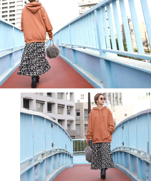 coca（coca）（コカ）の「上品花柄ロング丈プリーツスカート（スカート・レディース・ネイビー/ホワイト・ONE SIZE）」の19枚目の写真