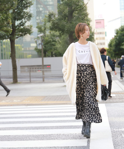 coca（coca）（コカ）の「上品花柄ロング丈プリーツスカート（スカート・レディース・ネイビー/ホワイト・ONE SIZE）」の14枚目の写真