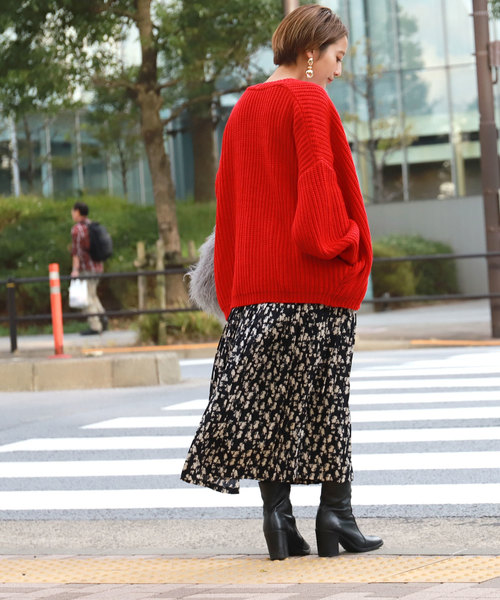 coca（coca）（コカ）の「上品花柄ロング丈プリーツスカート（スカート・レディース・ネイビー/ホワイト・ONE SIZE）」の16枚目の写真