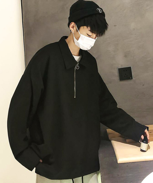 neos（ネオス）の「【neos -addictive design-】ビッグシルエット ハーフジップ アノラックシャツ（シャツ/ブラウス・メンズ・ブラック/ネイビー/グレー/ワインレッド/モカ・MEDIUM/LARGE）」の6枚目の写真