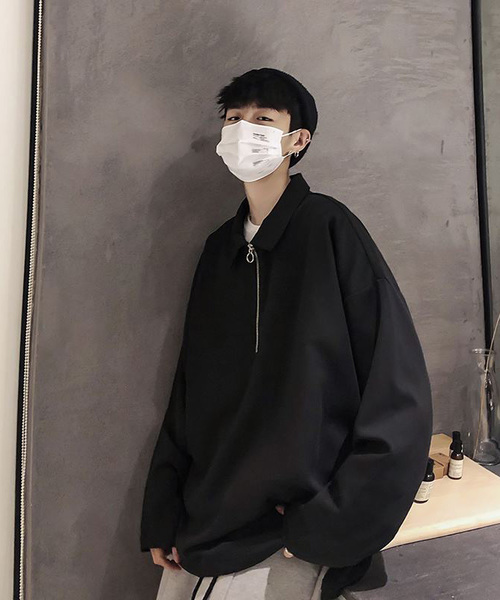 neos（ネオス）の「【neos -addictive design-】ビッグシルエット ハーフジップ アノラックシャツ（シャツ/ブラウス・メンズ・ブラック/ネイビー/グレー/ワインレッド/モカ・MEDIUM/LARGE）」の8枚目の写真