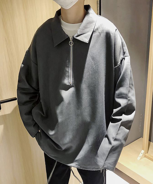 neos（ネオス）の「【neos -addictive design-】ビッグシルエット ハーフジップ アノラックシャツ（シャツ/ブラウス・メンズ・ブラック/ネイビー/グレー/ワインレッド/モカ・MEDIUM/LARGE）」の10枚目の写真