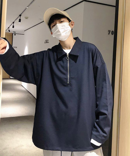 neos（ネオス）の「【neos -addictive design-】ビッグシルエット ハーフジップ アノラックシャツ（シャツ/ブラウス・メンズ・ブラック/ネイビー/グレー/ワインレッド/モカ・MEDIUM/LARGE）」の12枚目の写真