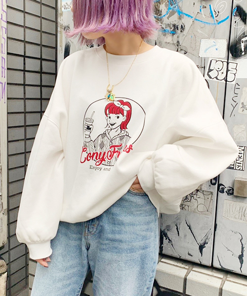 apres jour（アプレジュール）の「CONYプリントスウェット【ZOZOTOWN限定アイテム】（スウェット・レディース・ベージュ/ネイビー/オフホワイト・フリー）」の8枚目の写真