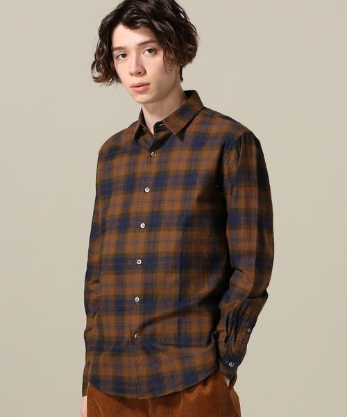 417 EDIFICE（フォーワンセブンエディフィス）の「INDIGO レギュラーシャツ（シャツ/ブラウス・メンズ・カーキ/ウッド・SMALL/MEDIUM/LARGE/X-LARGE）」の2枚目の写真