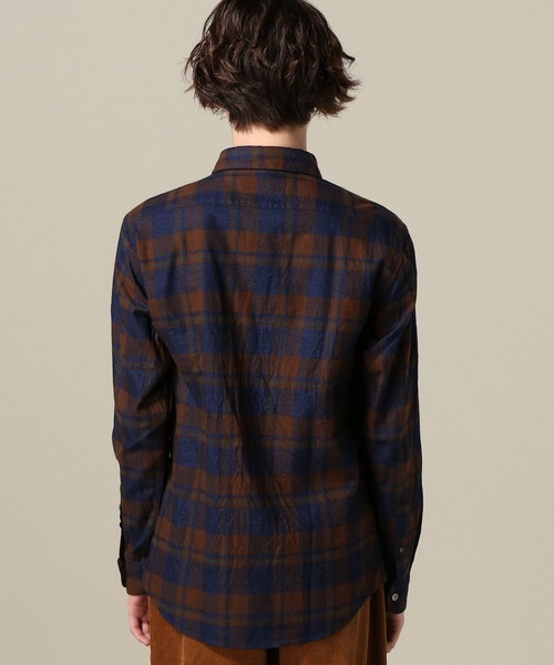 417 EDIFICE（フォーワンセブンエディフィス）の「INDIGO レギュラーシャツ（シャツ/ブラウス・メンズ・カーキ/ウッド・SMALL/MEDIUM/LARGE/X-LARGE）」の3枚目の写真