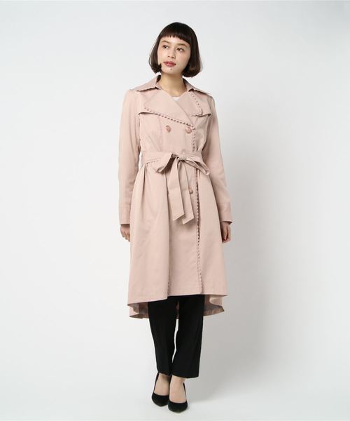 axes femme ベージュ トレンチコート(ウエストベルト付) axes femme（アクシーズファム）の「ベルト付トレンチコート