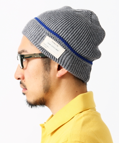 BEAMS(ビームス)の「BEAMS / ミリタリー ライン ワッチキャップ(ニットキャップ/ビーニー・メンズ・グレー/チャコールグレー/オレンジ/グリーン/ネイビー・ONE SIZE)」の3枚目の写真