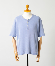 ワッフル 半袖ヘンリーTシャツ