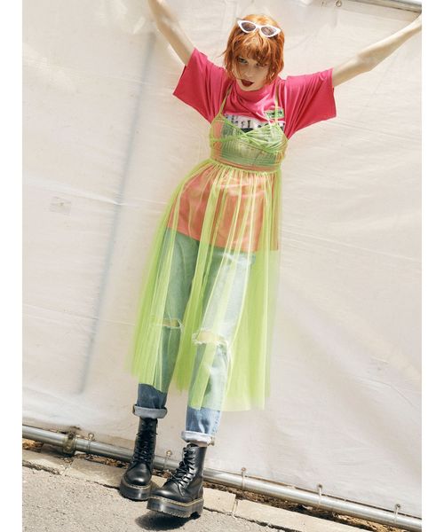 jouetie（ジュエティ）の「ランジェリーチュールワンピース（ワンピース・レディース・ブラック/オフホワイト/ピンク/ライトグリーン・MEDIUM）」の3枚目の写真