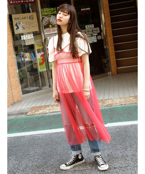 jouetie（ジュエティ）の「ランジェリーチュールワンピース（ワンピース・レディース・ブラック/オフホワイト/ピンク/ライトグリーン・MEDIUM）」の12枚目の写真