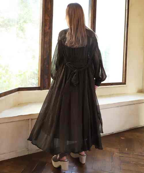 one after another NICE CLAUP（ワンアフターアナザーナイスクラップ）の「ドットガウンワンピース（ワンピース・レディース・ブラウン/モカ/ベージュ・FREE）」の5枚目の写真