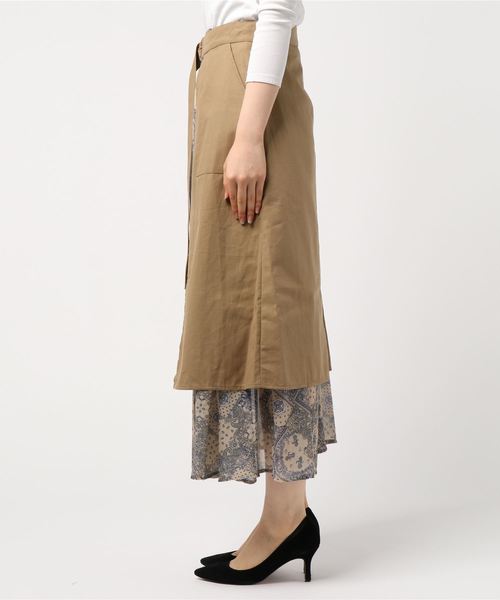 archives（アルシーヴ）の「オーバーラップロングスカート（スカート・レディース・ブラック/ベージュ/カーキ・MEDIUM）」の5枚目の写真