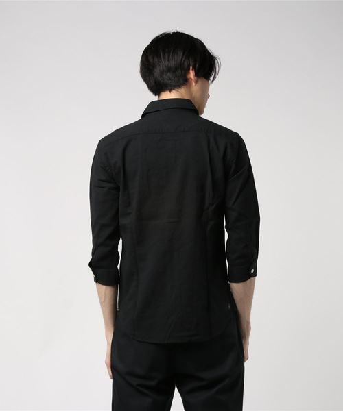 Request（リクエスト）の「【Request】綿麻  7分袖シャツ ストレッチ（シャツ/ブラウス・メンズ・ブラック/オフホワイト/ネイビー・3/2/4）」の5枚目の写真