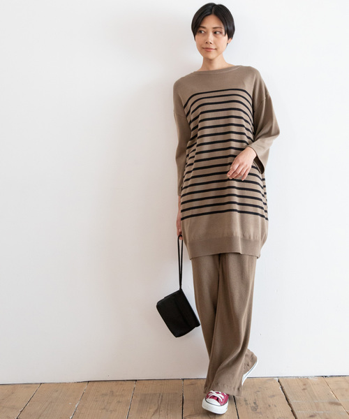 Munich(ミューニック)の「ストレッチウォームリブニット ワイドフレアパンツ【セットアップ可】(その他パンツ・レディース・チャコールグレー/ブラック/モカ/グレイッシュベージュ・S/M/XS)」の15枚目の写真