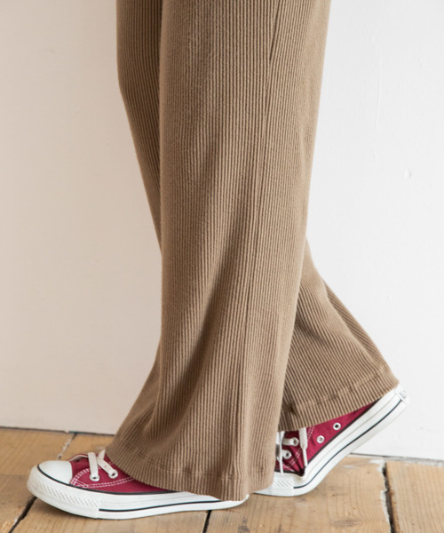 Munich(ミューニック)の「ストレッチウォームリブニット ワイドフレアパンツ【セットアップ可】(その他パンツ・レディース・チャコールグレー/ブラック/モカ/グレイッシュベージュ・S/M/XS)」の21枚目の写真