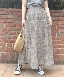 ヒョウ柄消しプリーツスカート