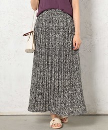 ヒョウ柄消しプリーツスカート