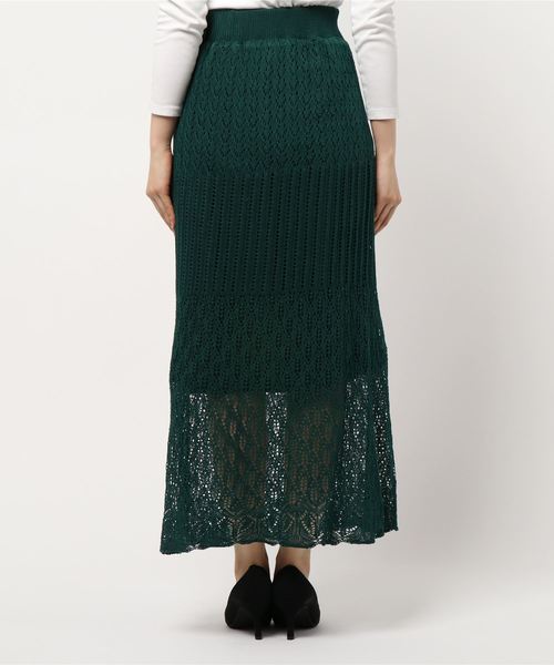 KOBE LETTUCE(コウベレタス)の「クロシェ編みロング丈タイトニットスカート(スカート・レディース・ブラック/ベージュ/グリーン/オレンジ系その他/ホワイト系その他・FREE)」の6枚目の写真