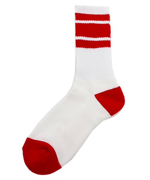 WEGO（ウィゴー）の「WEGO/リブラインソックス（ソックス/靴下・メンズ・ブルー/レッド/ホワイト/ブラック・FREE）」の4枚目の写真