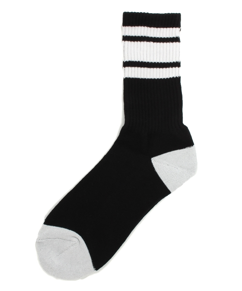 WEGO（ウィゴー）の「WEGO/リブラインソックス（ソックス/靴下・メンズ・ブルー/レッド/ホワイト/ブラック・FREE）」の2枚目の写真