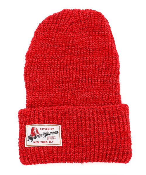 HYSTERIC GLAMOUR（ヒステリックグラマー）の「ミックスヤーンワッチキャップ（ニットキャップ/ビーニー・レディース・レッド/ブルー/ネイビー/トップグレー・FREE）」の4枚目の写真