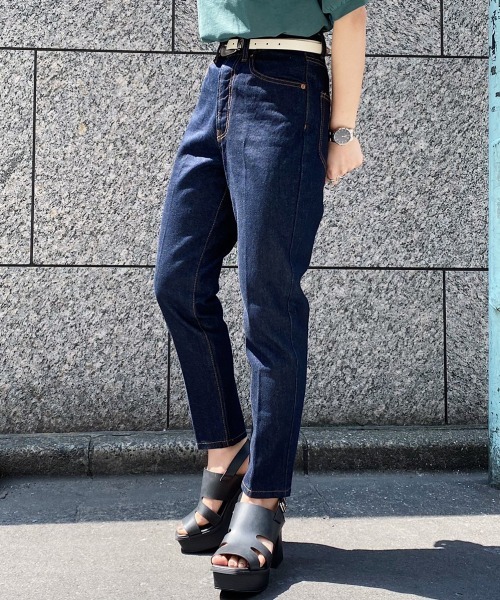 完売PAGEBOY デニムセットアップ　グリーン PAGEBOY（ページボーイ）の「カラーデニムセットアップ