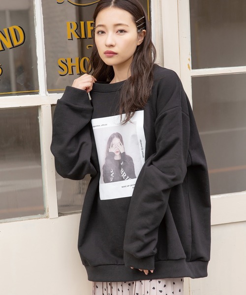 ANDGEEBEE(アンジービー)の「【UNISEX】目隠しスウェット(スウェット)」|ブラック