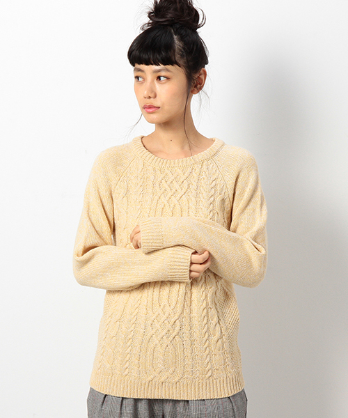 coen（コーエン）の「ケーブルニットプルオーバー（ニット/セーター・レディース・オフホワイト/ライトグレー/クリーム/コバルトブルー・MEDIUM/LARGE）」の4枚目の写真