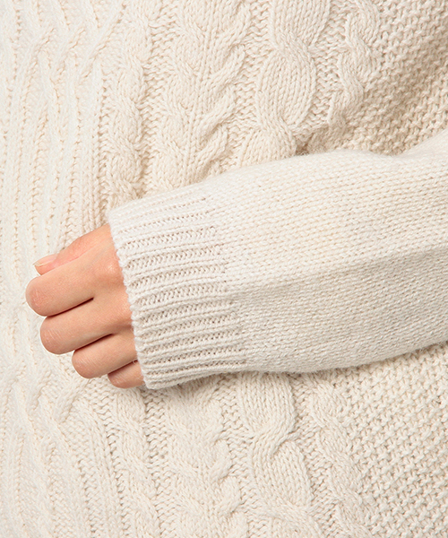 coen（コーエン）の「ケーブルニットプルオーバー（ニット/セーター・レディース・オフホワイト/ライトグレー/クリーム/コバルトブルー・MEDIUM/LARGE）」の8枚目の写真