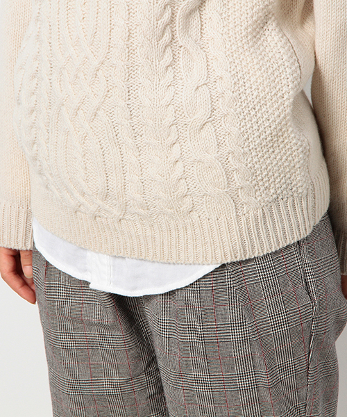 coen（コーエン）の「ケーブルニットプルオーバー（ニット/セーター・レディース・オフホワイト/ライトグレー/クリーム/コバルトブルー・MEDIUM/LARGE）」の9枚目の写真