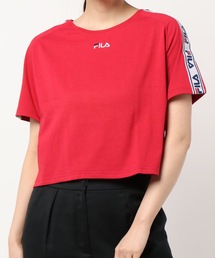 【FILA/フィラ】レディースロゴプリントTシャツ/半袖 ショート丈 ロゴテープ スポーティー