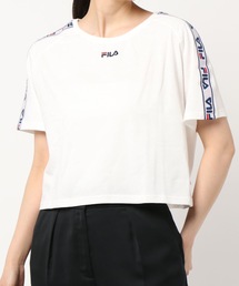 【FILA/フィラ】レディースロゴプリントTシャツ/半袖 ショート丈 ロゴテープ スポーティー