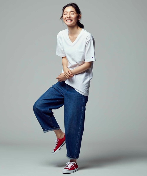 Champion（チャンピオン）の「【Champion】USAコットン無地VネックポケットＴシャツ（Tシャツ/カットソー・メンズ・ブラック/ホワイト/ネイビー・S/XL/L/M）」の13枚目の写真