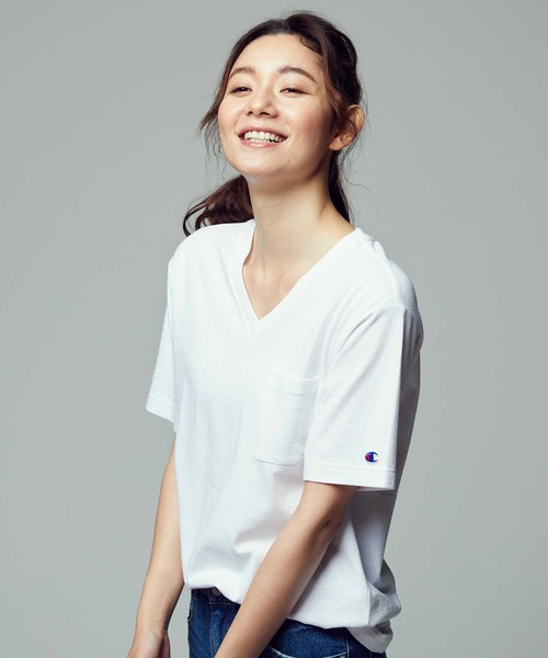 Champion（チャンピオン）の「【Champion】USAコットン無地VネックポケットＴシャツ（Tシャツ/カットソー・メンズ・ブラック/ホワイト/ネイビー・S/XL/L/M）」の14枚目の写真