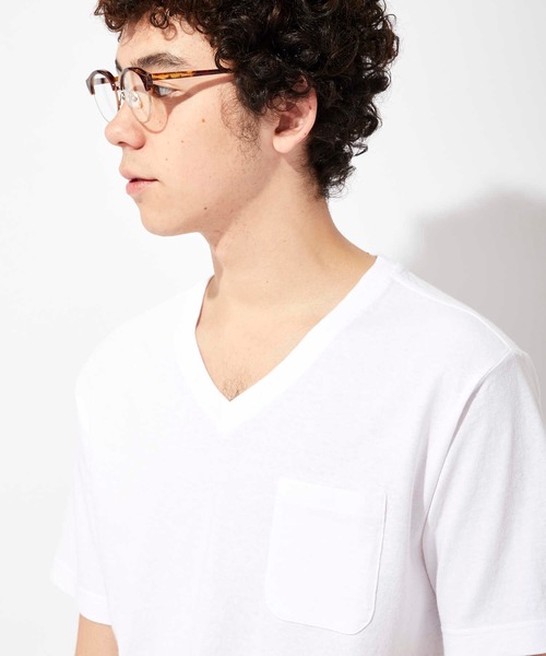 Champion（チャンピオン）の「【Champion】USAコットン無地VネックポケットＴシャツ（Tシャツ/カットソー・メンズ・ブラック/ホワイト/ネイビー・S/XL/L/M）」の7枚目の写真