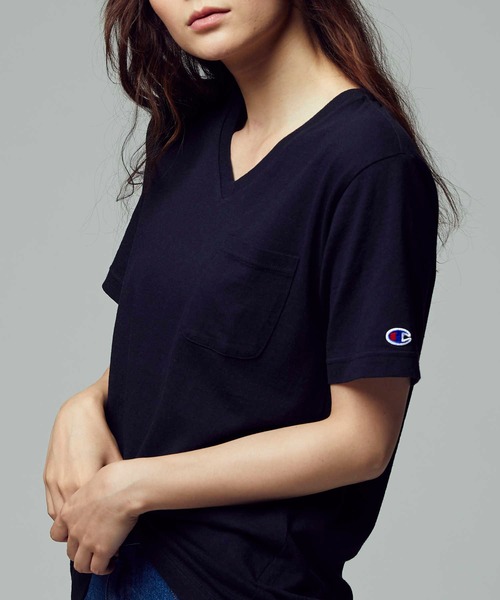 Champion（チャンピオン）の「【Champion】USAコットン無地VネックポケットＴシャツ（Tシャツ/カットソー・メンズ・ブラック/ホワイト/ネイビー・S/XL/L/M）」の16枚目の写真