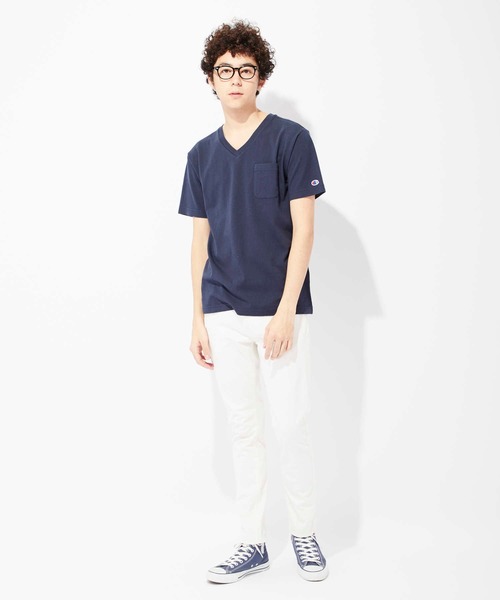 Champion（チャンピオン）の「【Champion】USAコットン無地VネックポケットＴシャツ（Tシャツ/カットソー・メンズ・ブラック/ホワイト/ネイビー・S/XL/L/M）」の12枚目の写真