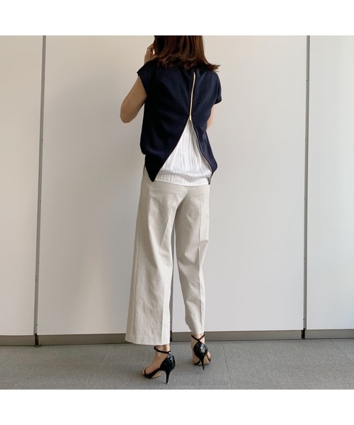 LOUNGEDRESS(ラウンジドレス)の「フレンチバックZIPニット(ニット/セーター・レディース・ネイビー/ライトベージュ/オレンジ・FREE)」の16枚目の写真