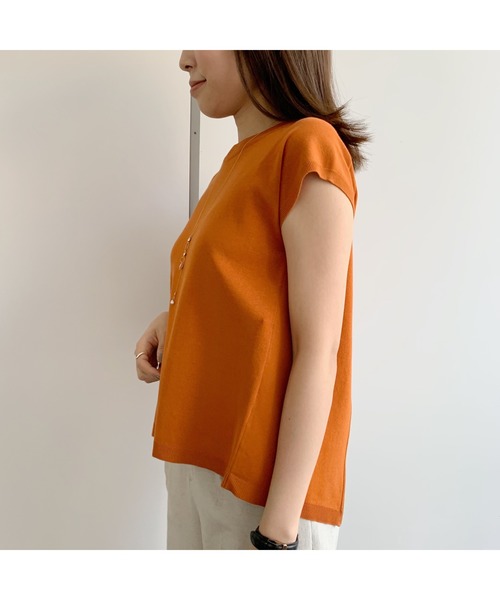 LOUNGEDRESS(ラウンジドレス)の「フレンチバックZIPニット(ニット/セーター・レディース・ネイビー/ライトベージュ/オレンジ・FREE)」の13枚目の写真
