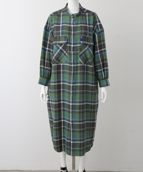 MILK FED.◆LOGO PLAID BIG SHIRT/one/コットン/YLW/チェック/103201014005// MILKFED. シャツ ブラウス ミルクフェド レディース 長袖