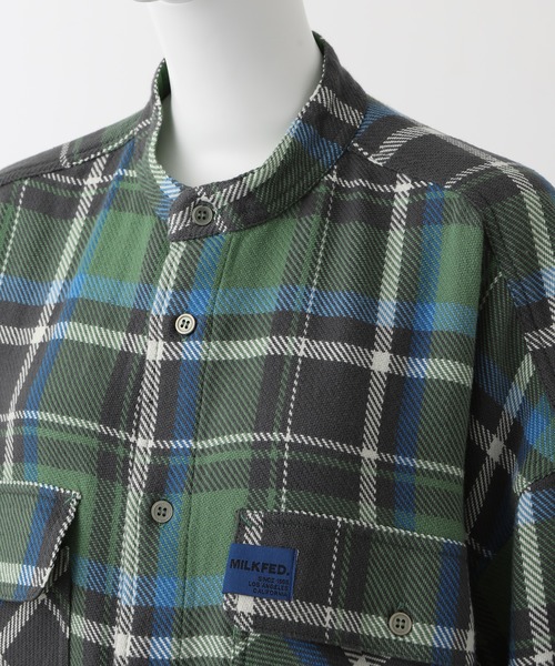 MILKFED.（ミルクフェド）の「BACK LOGO PLAID SHIRT DRESS
