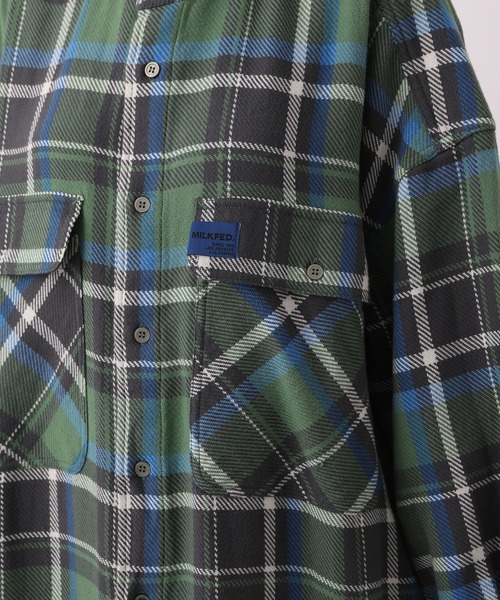 MILKFED.（ミルクフェド）の「BACK LOGO PLAID SHIRT DRESS