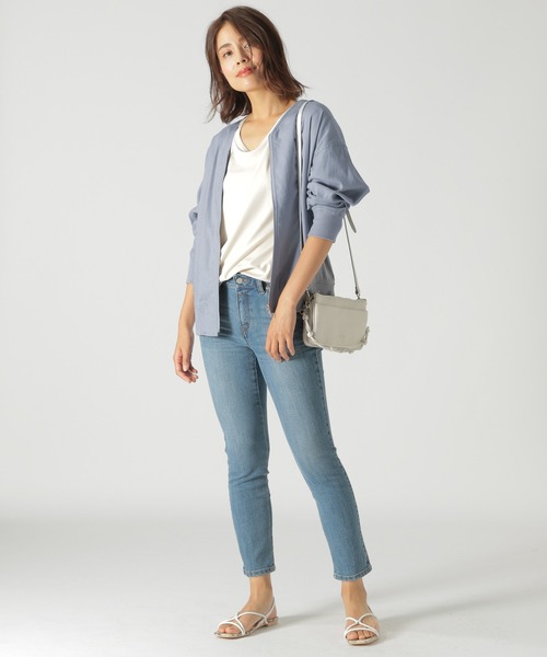 BAYFLOW(ベイフロー)の「リネンZIPブルゾン(ブルゾン・レディース・ライトブルー/カーキ/ベージュ・SMALL/MEDIUM)」の5枚目の写真