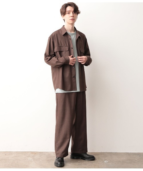 JUNRED(ジュンレッド)の「【セットアップ可能】グレンチェックワイドストレートパンツ(スラックス・メンズ・チャコールグレー/ダークブラウン・S/M/L)」の16枚目の写真