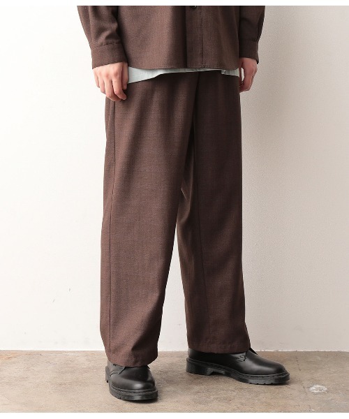 JUNRED(ジュンレッド)の「【セットアップ可能】グレンチェックワイドストレートパンツ(スラックス・メンズ・チャコールグレー/ダークブラウン・S/M/L)」の6枚目の写真