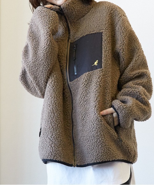 KANGOL(カンゴール)の「《KANGOL/カンゴール》ハイネック ボアジップジャケット(ブルゾン・レディース・ホワイト/ブラック/ベージュ/モカ/その他/ダークグリーン/その他3/ライトパープル/その他4・LARGE/MEDIUM/X-LARGE)」の16枚目の写真