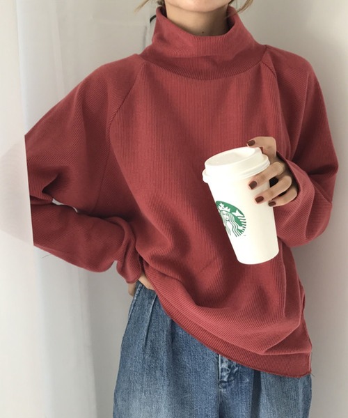 Girly Doll(ガーリードール)の「ハイネックプルオーバー(Tシャツ/カットソー・レディース・ホワイト/ブラック/ベージュ/キャメル/ボルドー・FREE)」の5枚目の写真